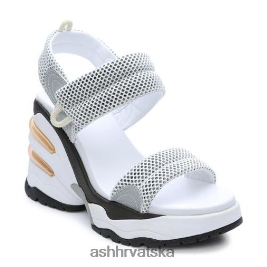 sandale žene ASH 46RP0B34 cosmos sandala s platformom na klin bijela/srebrna