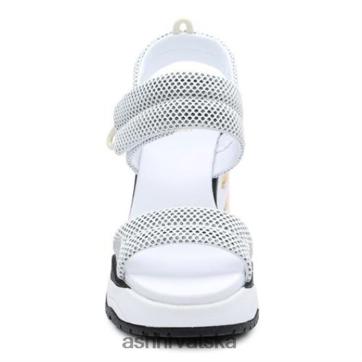 sandale žene ASH 46RP0B34 cosmos sandala s platformom na klin bijela/srebrna