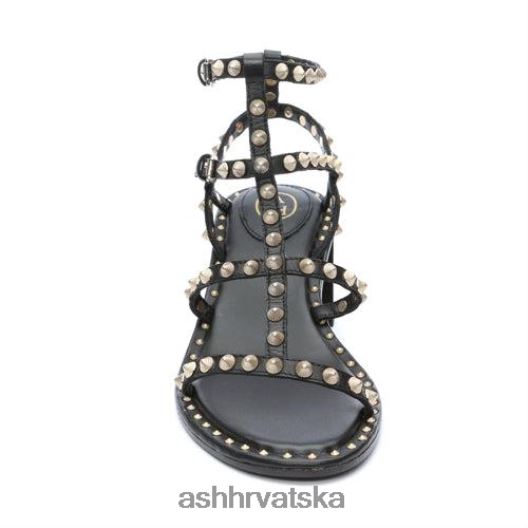 sandale žene ASH 46RP0B36 jen sandala s blok petom s nitnama crno