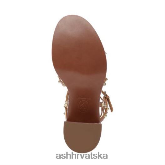 sandale žene ASH 46RP0B37 jen sandala s blok petom s nitnama novi cimet