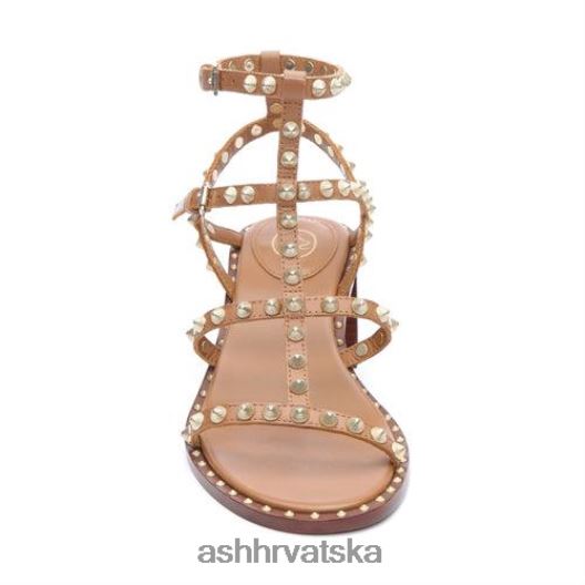 sandale žene ASH 46RP0B37 jen sandala s blok petom s nitnama novi cimet