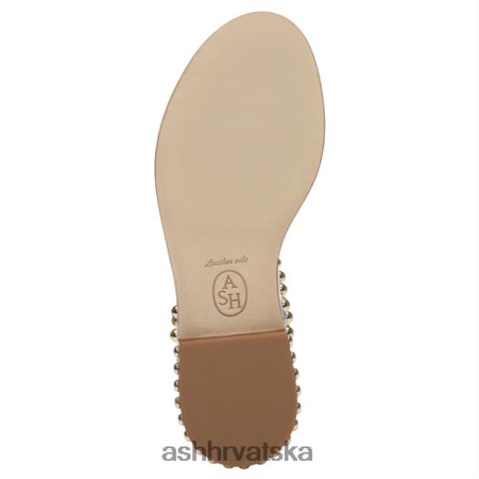 sandale žene ASH 46RP0B52 play metalik ravne sandale s nitnama svijetlo zlato