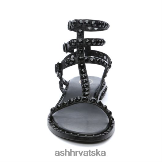 sandale žene ASH 46RP0B57 play bis ravne sandale s nitnama u tonu crno