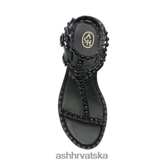 sandale žene ASH 46RP0B57 play bis ravne sandale s nitnama u tonu crno