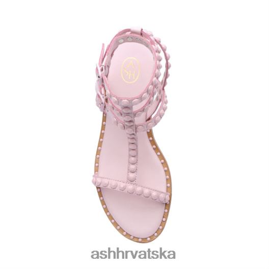 sandale žene ASH 46RP0B58 play bis ravne sandale s nitnama u tonu kristalna ruža