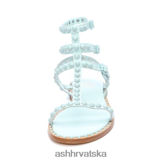 sandale žene ASH 46RP0B59 play bis ravne sandale s nitnama u tonu maglovito plava/maglovito plava