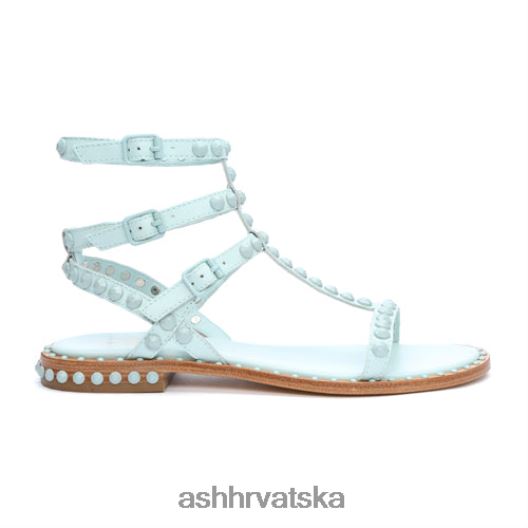 sandale žene ASH 46RP0B59 play bis ravne sandale s nitnama u tonu maglovito plava/maglovito plava