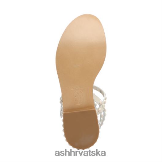 sandale žene ASH 46RP0B60 play bis ravne sandale s nitnama u tonu talk