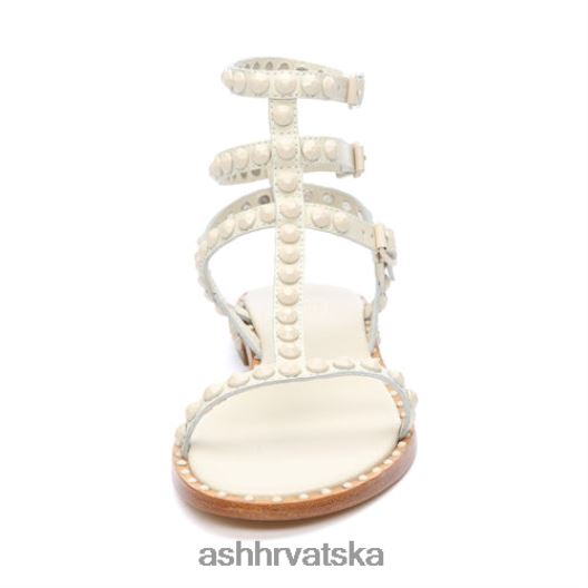 sandale žene ASH 46RP0B60 play bis ravne sandale s nitnama u tonu talk