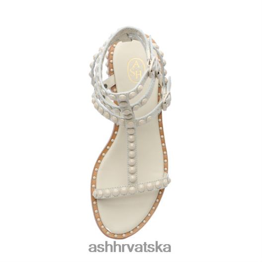 sandale žene ASH 46RP0B60 play bis ravne sandale s nitnama u tonu talk