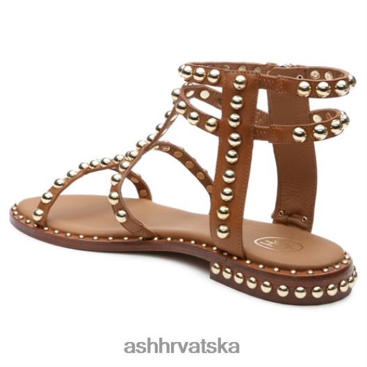 sandale žene ASH 46RP0B68 jaka ravna sandala s resicama novi cimet