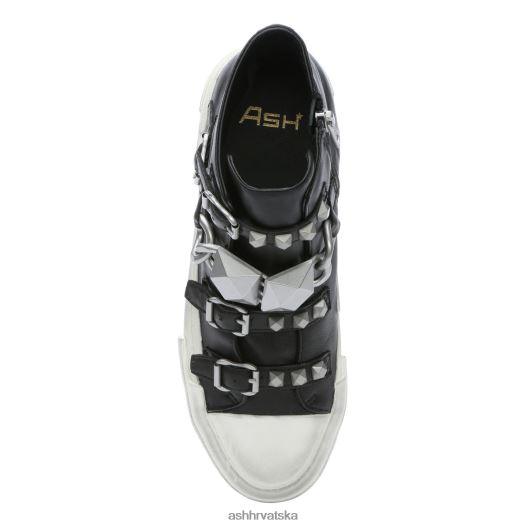 tenisice žene ASH 46RP0B33 galaxy visoke tenisice s nitnama s lancem crna/srebrna